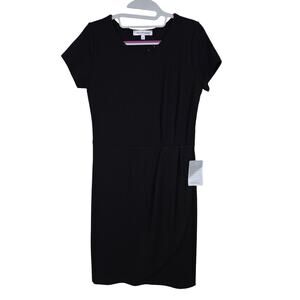 NEW NWT Women's The Vanity Room Black Ribbed Knit Wrap Dress | Size Medium